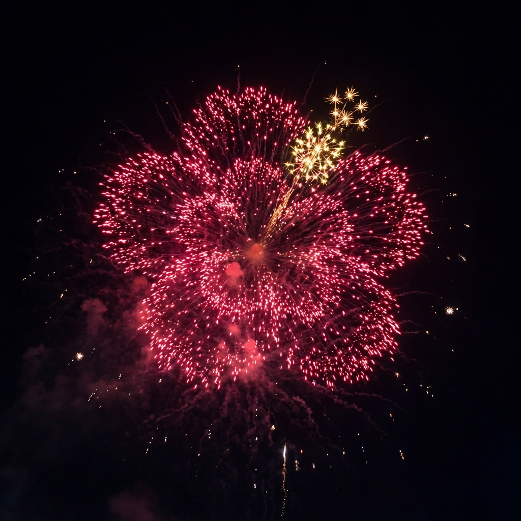 大红花形状烟花 (Hibiscus Shell) 马来西亚专业烟花汇演 2026