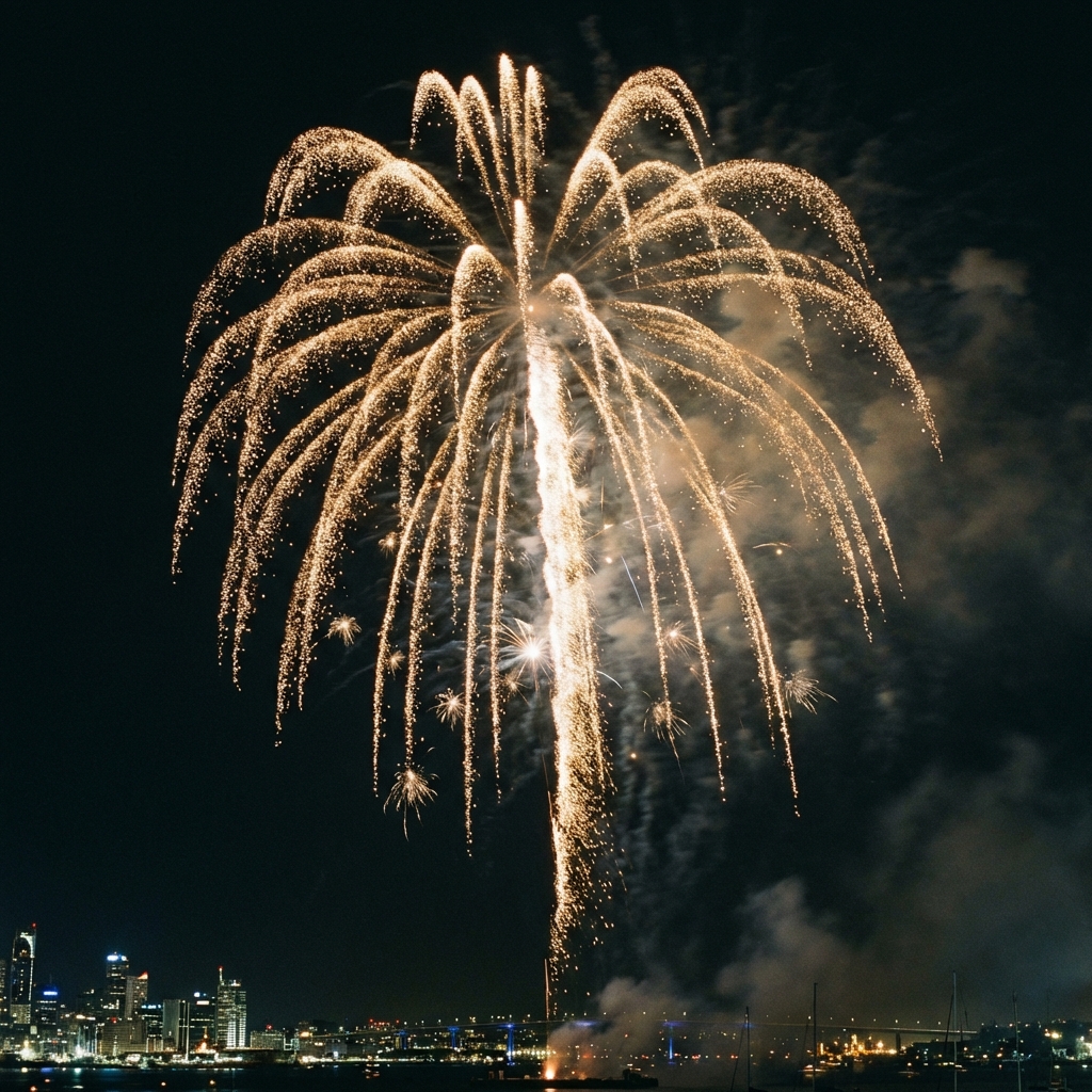 椰树造型烟花 Palm Tree firework effect